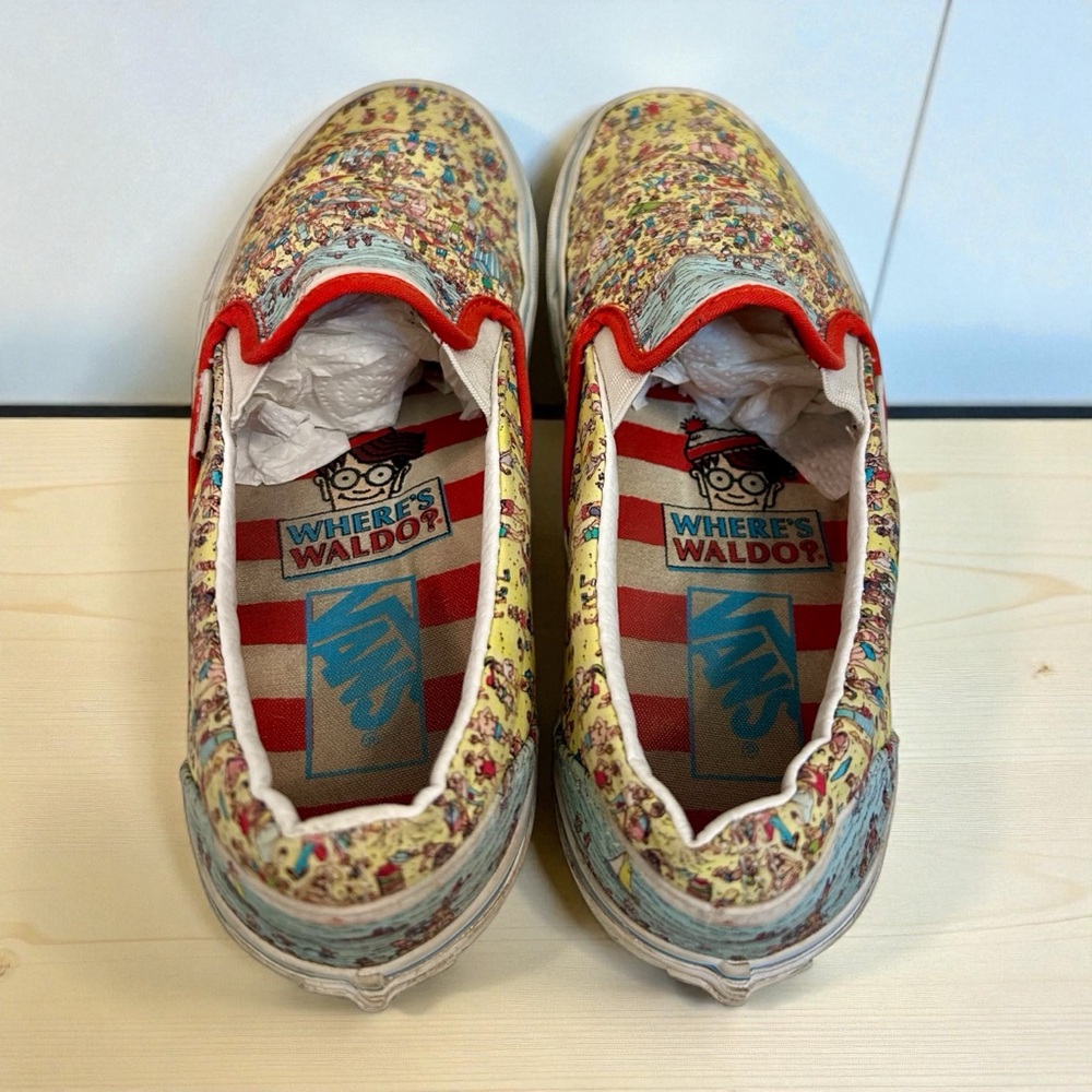 Vans Where’s Waldo Limited Edition Classic Slip-on Skate Shoes Men’s SIZE 6.5 - Picture 5 of 11